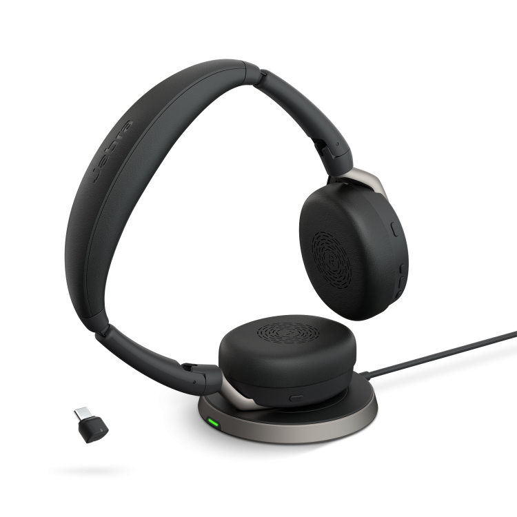 Jabra Evolve2 65 Flex Link 380 USB-C UC Stereo Headset and Wireless Charging Jabra Evolve2 65 Flex Link 380 USB-C UC Stereo Headset and Wireless Charging